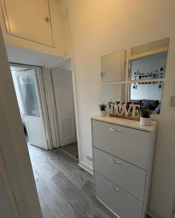 Gorgie Apartment | Bright bedroom with king side bed and share bathroom
