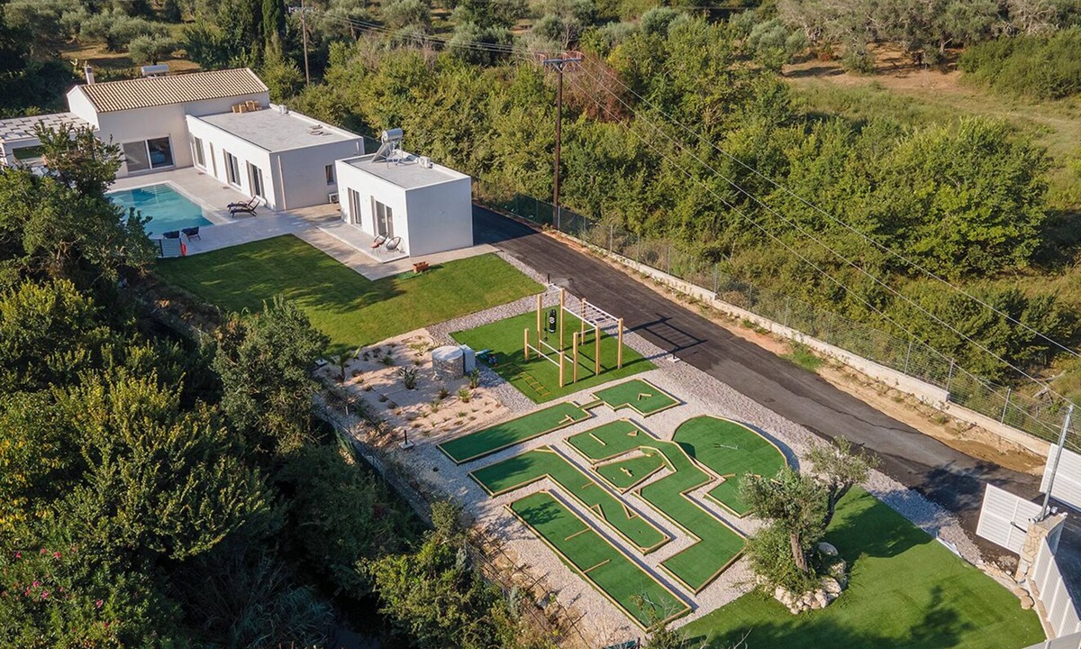 Roda Villa | Family Villa Ami - private minigolf, outdoors gym, heated pool - 2min from beach