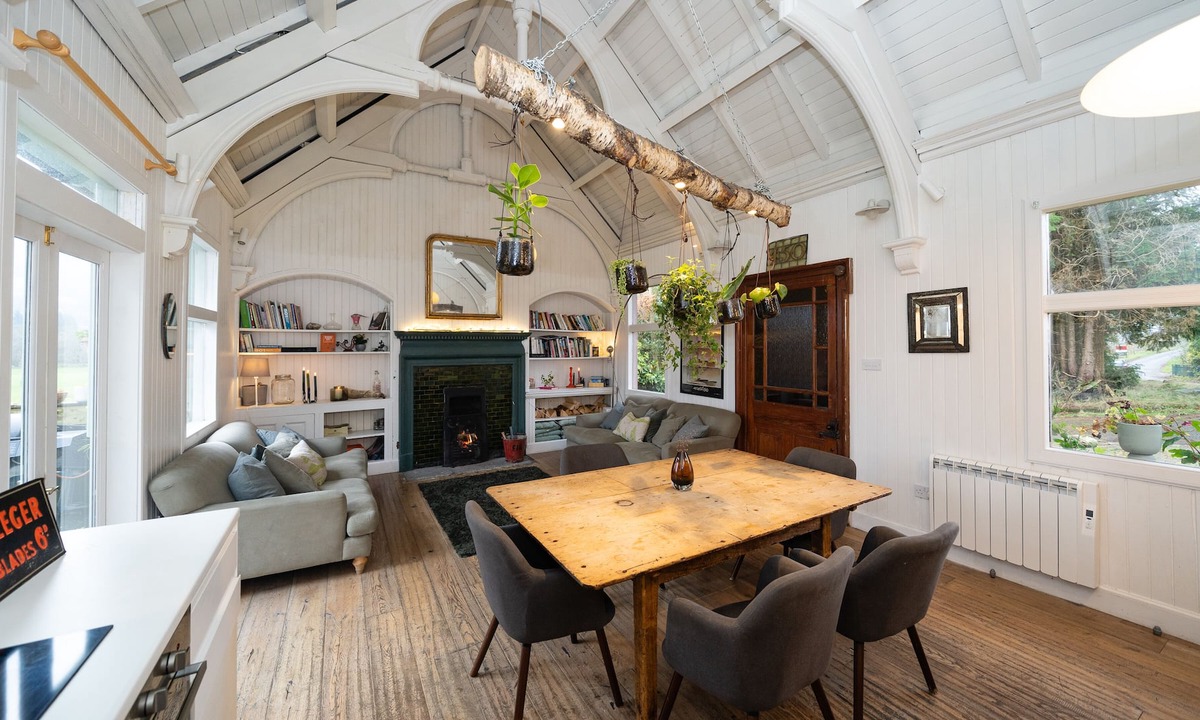 Balquhidder House | Sleeps 10. The Old pink library by loch and river
