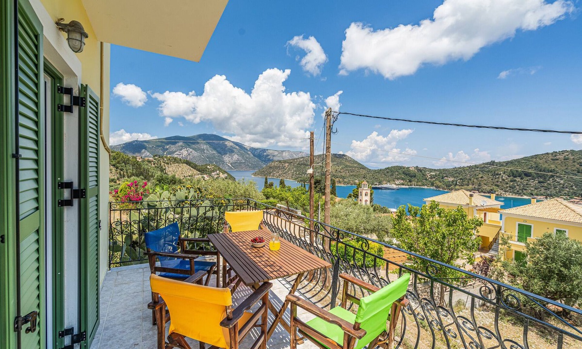 Vathy Apartment | Studio 'Veronis 3' with Sea View, Shared Pool & Wi-Fi