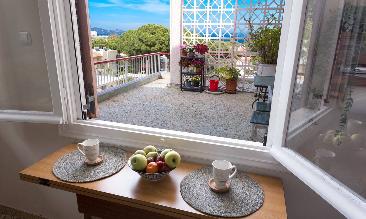 Nea Makri Apartment | Summer condo, huge balconies, 5-minute walk to beach.