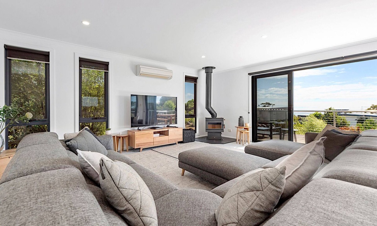 Greens Beach House | View of the Strait from the deck.