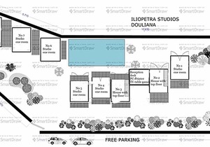 Heliopetra studios group accomodation