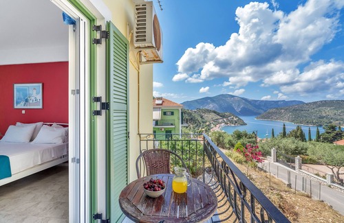 Vathy Apartment | Studio 'Veronis 8' with Sea View, Shared Pool & Wi-Fi