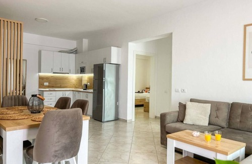 Shkembi i Kavajes Apartment | Exceptional 2-Bedroom Beachfront Apartment with Sea View, WiFi & AC