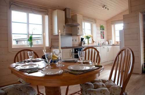 Kirkbean Cottage | Lapwing Lodge - a very comfortable and spacious seaside log chalet in an ideal position a minutes w