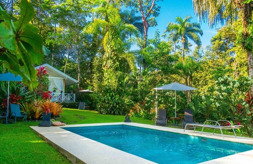 Punta Uva Cottage | Ocean view luxury property, AC, pool in the jungle at short walk to the beach.