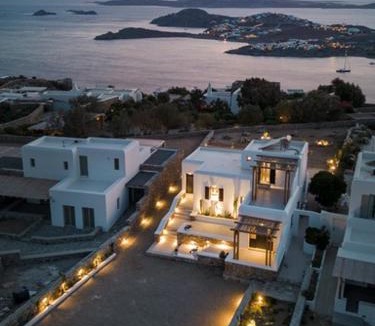 Psarou Villa | Saint L Heated Pool Sunset Villa- Three Bedrooms