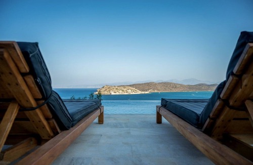 Elounda Villa | Seafront Villa Astraiax, Divine Sea Views, Private Infinity Pool, Furnished.