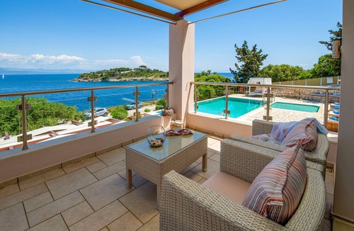 Gaios Villa | Seafront Villa With Private Pool & Gardens, 10min walking from Gaios
