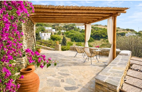 Andros Cottage | Stone Suite at Kotseli on Andros: Sea & Sunset Views, Pool & Traditional Charm