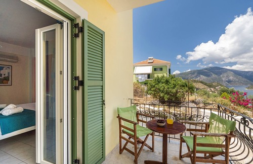 Vathy Apartment | Studio 'Veronis 4' with Sea View, Shared Pool & Wi-Fi