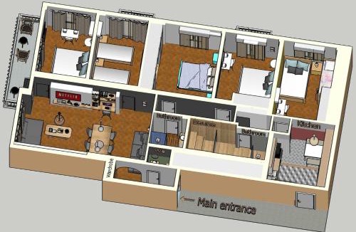 Platia Viktorias Apartment | Victoria 5star/5BR BigApt/Sauna/2min to metro
