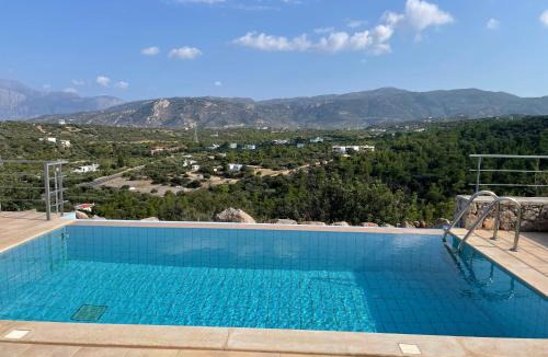 Vathi House | Villa Hibiscus, piscine privée avec une vue splendide