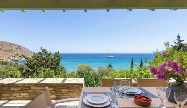 Andros 2 down ·Rock Coastal House with Sea Views