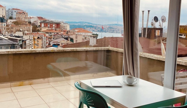 Charming terrace apartment in historic Istanbul with dreamy Bosphorus views.