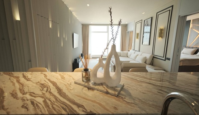 FURNISHED 1+1 LUXURY APARTMENT WITH EXTRA 2 DOUBLE BEDS