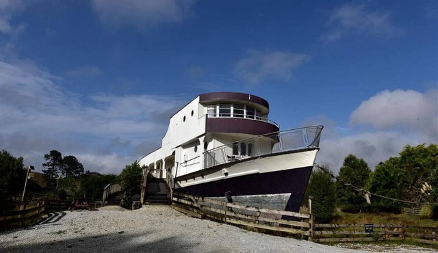 Incredible Family Glamping Accommodation on a Historic Ship in King Country, North Island