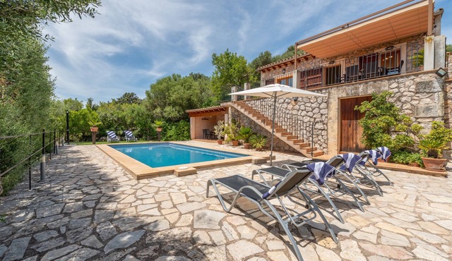 Mediterranean Finca "Es Puch" with Mountain view, Balcony, Garden, Terrace & Pool