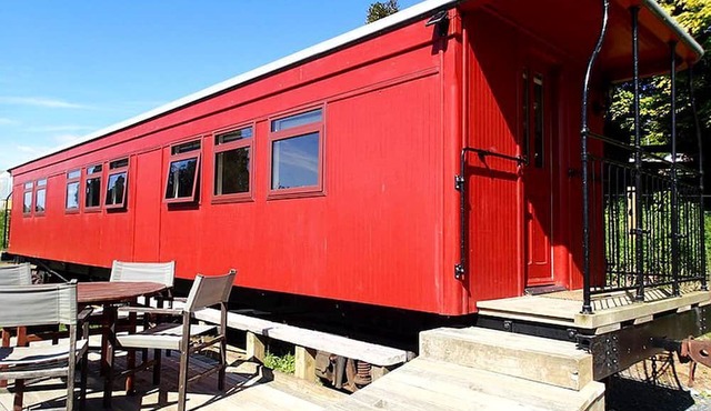 Refurbished 20s-Era Train at Unique Glamping Site in Waitomo Caves Area, North Island