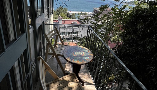 Sea view apartment with balconies in fancy and central neighborhood of Cihangir.