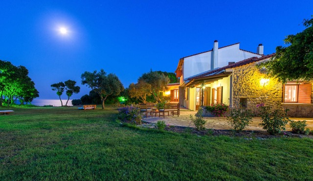 Secluded private villa, sea front, on a 10 Acre property with a forest