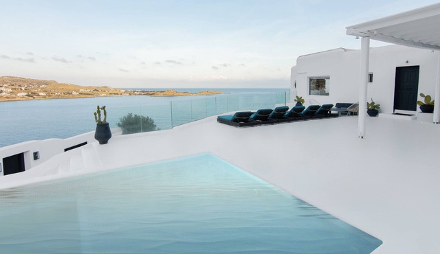 Villa Azure 5 minute walk from the beach Nammos panoramic view of the Aegean Sea