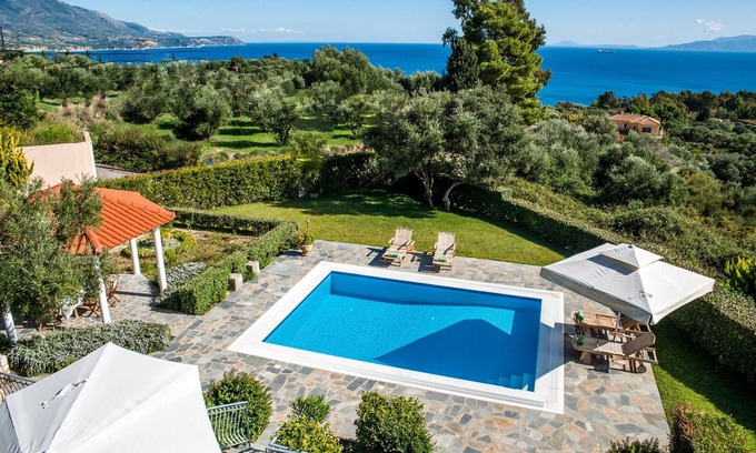 Leivathos Villa | Amari Villa: Luxury 5-Bed Villa with Sea Views & Private Gated Pool – Kefalonia