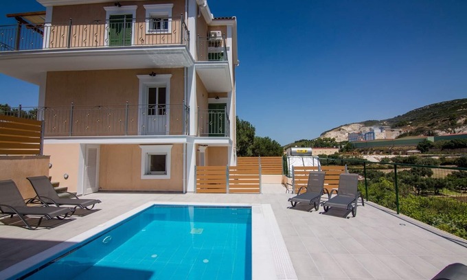 Svoronata Villa | Private Modern pool Villa close to the airport of kefalonia