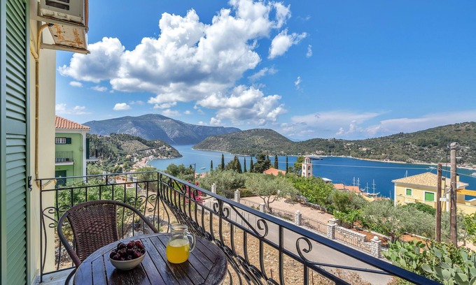 Vathy Apartment | Studio 'Veronis 8' with Sea View, Shared Pool & Wi-Fi